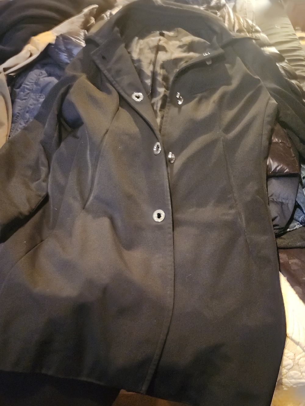 Anne Klein Black Single-Breasted Pea Coat Reg. $350.00 - Picture 1 of 3